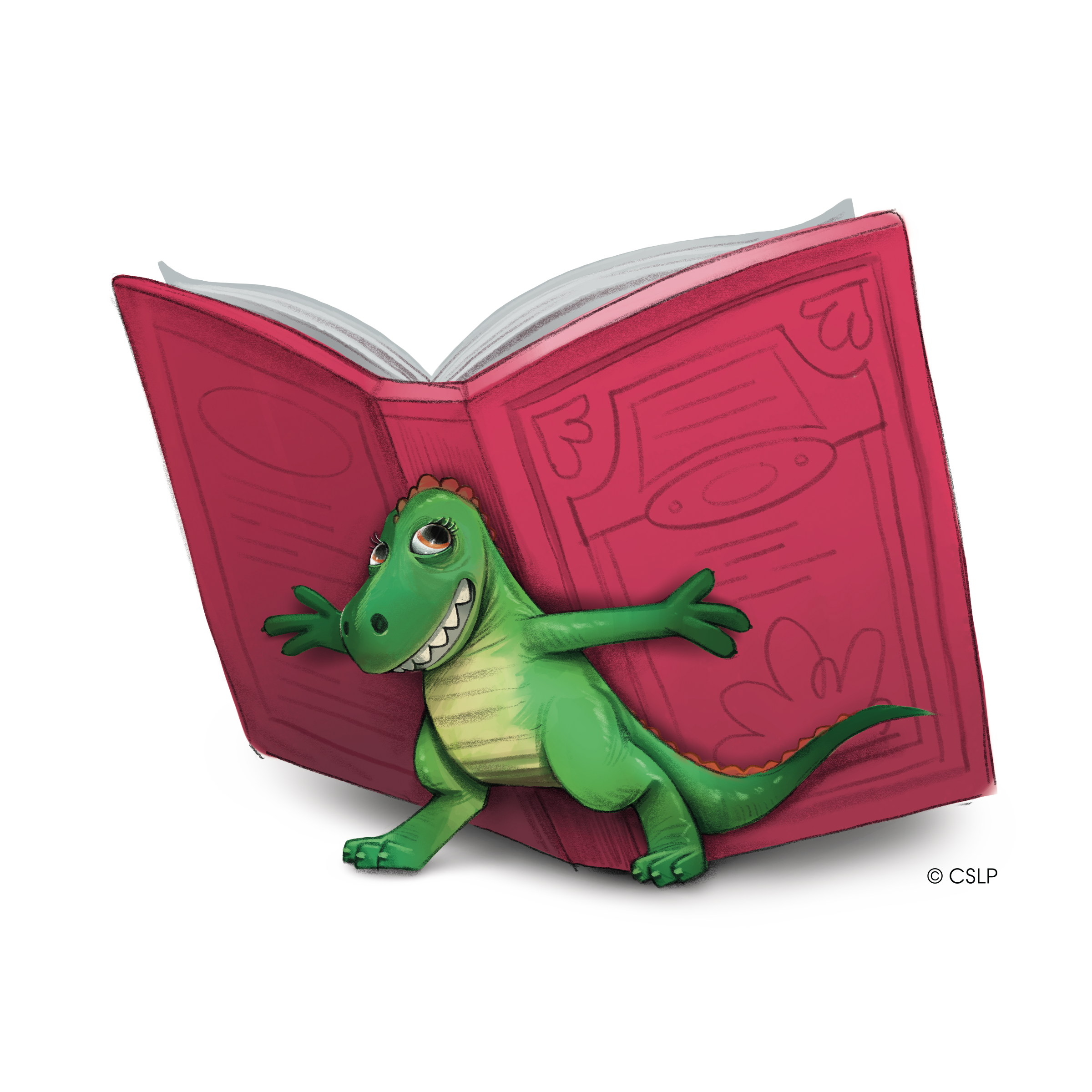 Dinosaur with Book